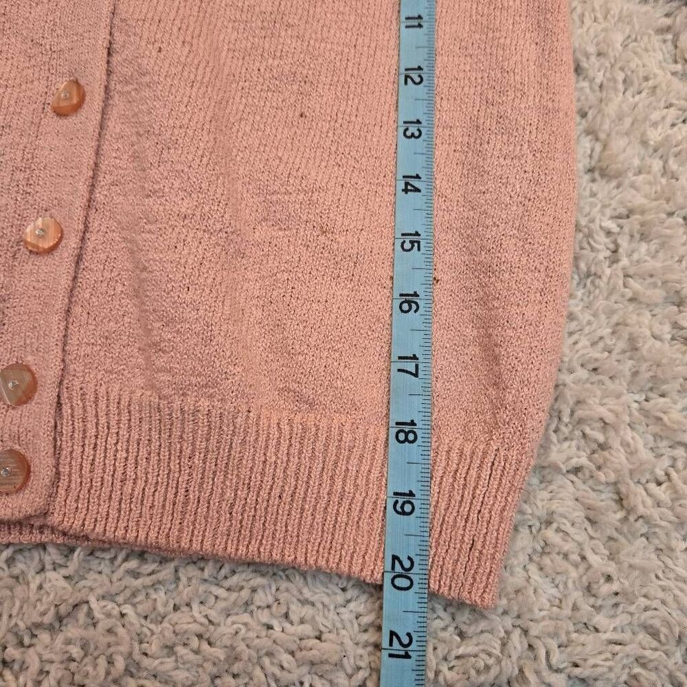 Vintage Petite Sophisticate Pink Beaded Cardigan S - Picture 11 of 11